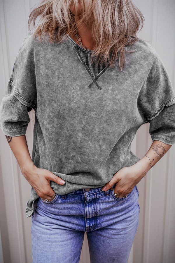 Mineral Wash Exposed Oversized Tee Online now - Image 3